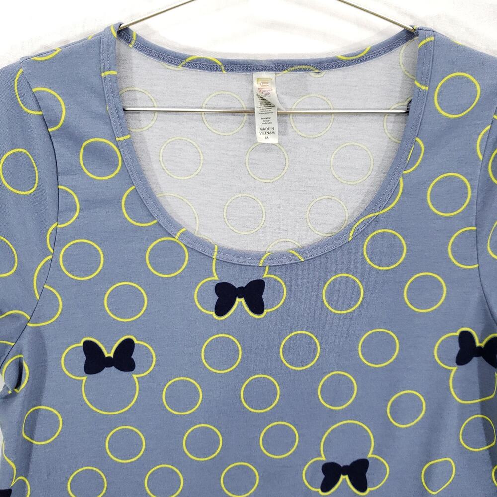 LuLaRoe Minnie Mouse Shirt Womens Medium Geometric Disney High Low Hem Pullover - Picture 2 of 6